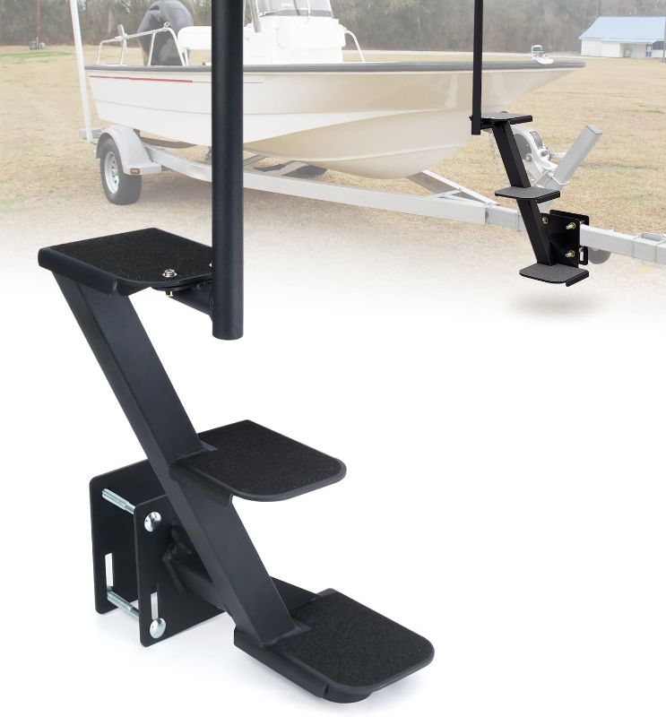 Photo 1 of Heavy Duty Boat Trailer Steps with Safety Handle, Non-Slip Surface, Universal Fits for Trailers Tongue Steps, Patent Pending, 3 Steps
