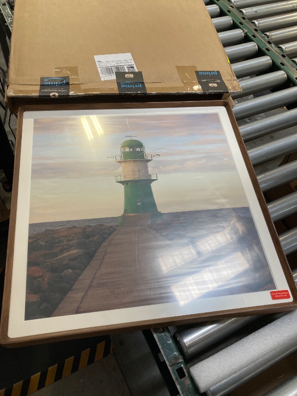Photo 1 of 20x20 Square Picture Frame in Natural Walnut Wood, Solid Wooden Frames matted to 18x18, Gallery Frames for Wall Mount
