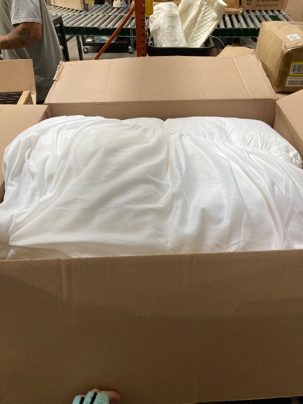 Photo 1 of ELEMUSE Queen Mattress Topper for Back Pain, Extra Thick Mattress Pad Cover, Plush Soft Pillowtop with Elastic Deep Pocket, Overfilled Down Alternative Filling
