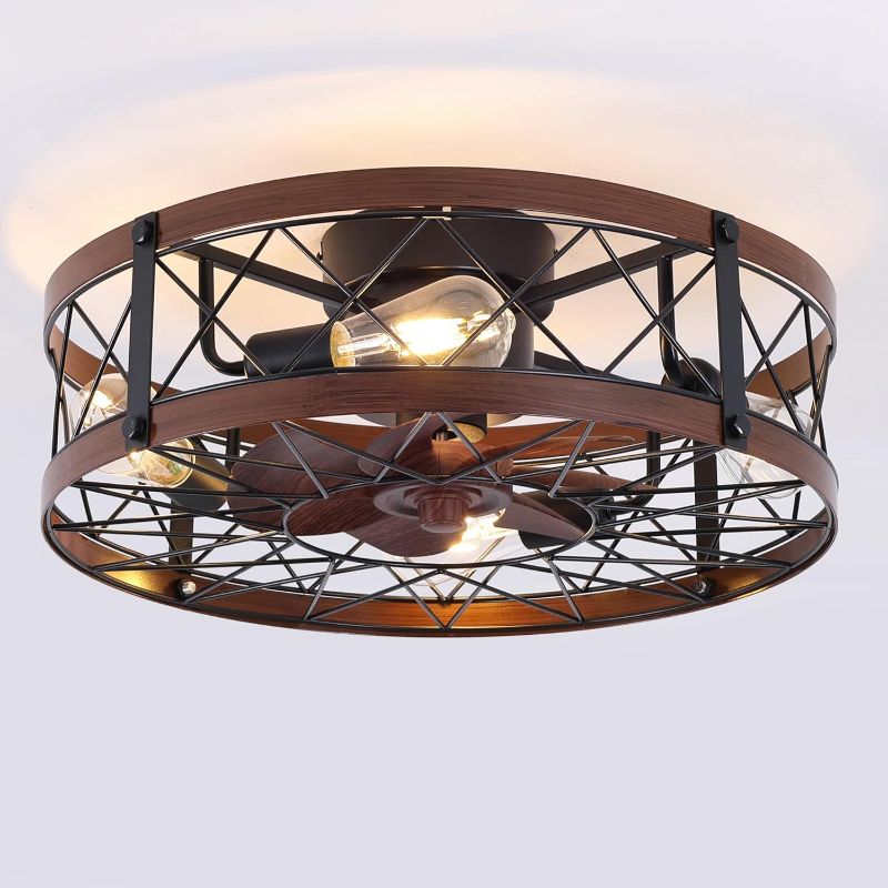 Photo 1 of REDSTAR 20" Small Flush Mount Caged Ceiling Fan with Lights
