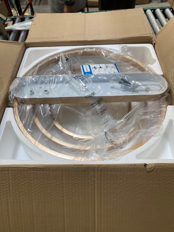 Photo 1 of FOR PARTS ONLY!!!  42 Inch Retractable Ceiling Fan with Lights, Fandelier Gold Ceiling Fan with 6 Speeds,3000K-6000K Adjustable,DC Motor,Chandelier Ceiling Fans with Lights and Remote for Bedroom Living Room-Read clerk note
