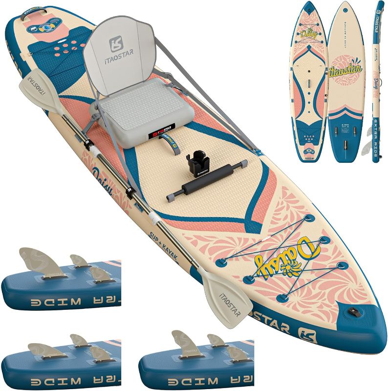 Photo 1 of Daisy 11'6’ × 35” Extra Wide Paddle Board with Seat, One-Stop Premium SUP Board Accessories, Tailored 5 Fins, Stable Stand Up Paddle Boards for Youth of All Skill Levels
