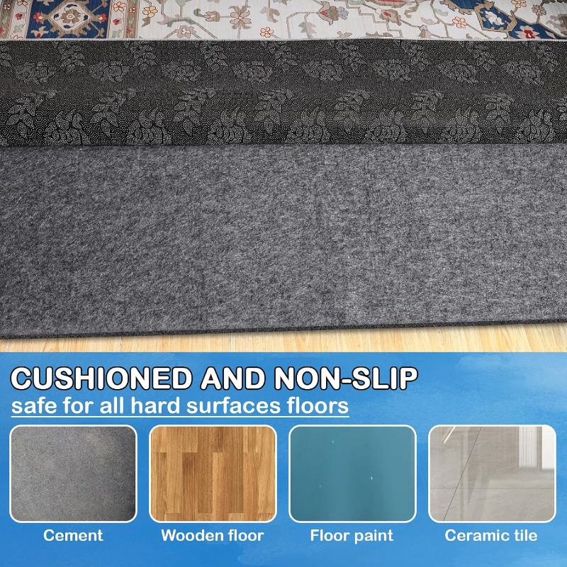Photo 1 of Non-Slip Rug Pads 1/4” Thick, 9x12Ft Waterproof Rugs Non Skid Rug Pad for All Floors and Finishes Durable Hardwood Floor Protective Felt Keeps Rugs in Place, Safe and Secure
