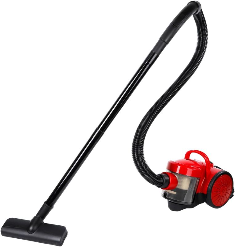 Photo 1 of Canister Vacuum Cleaner, Bagged Canister Vacuum Cleaner, Lightweight 5.6 lb, 800?W Multi-Surface Performance for Carpets and Hard Floors, Red
