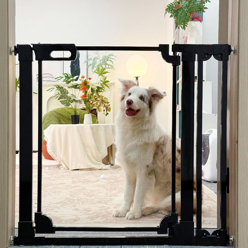 Photo 1 of Clear Acrylic Baby Gate 29.5-37.8" Wide Pressure Mount Clear Dog Gate Indoor - No Drill Auto Close, Walk Through for Doorways & Stairs & Hallway & Kitchen

