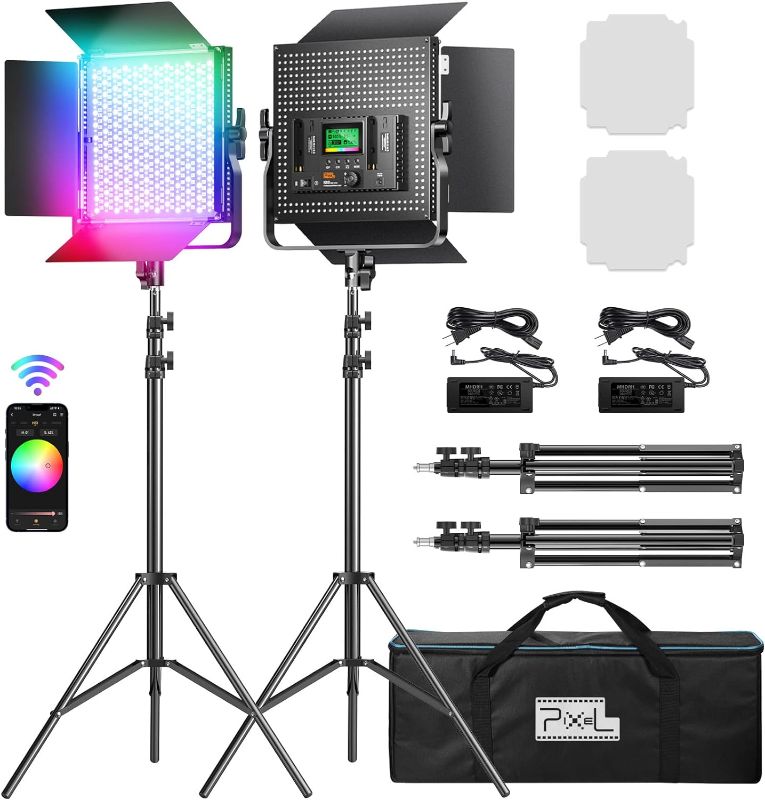 Photo 1 of Pixel K80 Photography Lighting with APP Control, 2600K-10000K CRI 97+ RGB Led Video Light Panel, 9 Applicable Scenes Lighting for Studio/Gaming/Streaming/YouTube/Videography/Film/Video Recording
