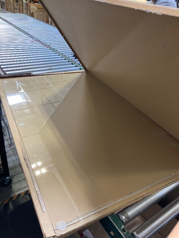 Photo 1 of Irregular Office Chair Mat for Carpet & Hardwood, Upgraded 28" x 48" Dual Use Tempered Glass Chair Mat for Chair and Footrest Under Desk

