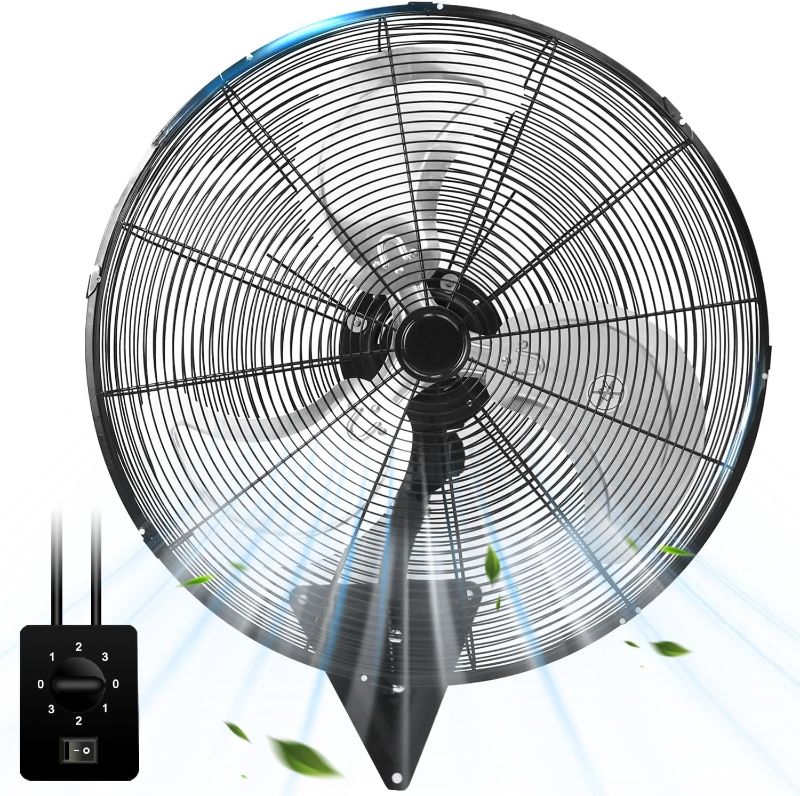 Photo 1 of 24 Inch Oscillating Wall Mount Fan Wall-Mounted
