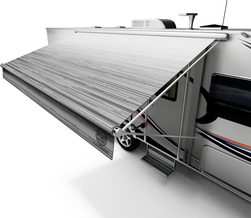 Photo 1 of RV Awning Fabric Replacement 21ft – Camper Awning Fabric Replacement, 19.5oz Heat-Sealed Vinyl, UV & Weatherproof, Sunproof, Universal Outdoor Canopy for RVs, Campers, Trailers & More – Heavy-Duty
