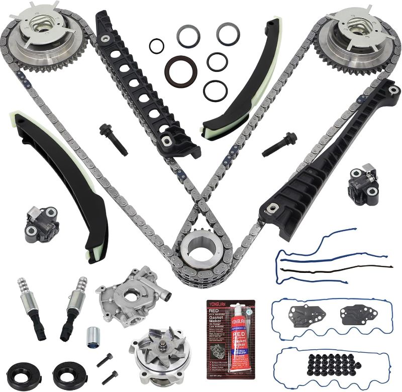 Photo 1 of GDO 5.4 Timing Chain Kit with Water Pump, Oil Pump, Cam Phaser Tensioner VVT Valves for 2004-2009 Ford F-150 2005-2010 Lincoln Navigator 5.4L 3V Triton 3R2Z-6A257-DA
