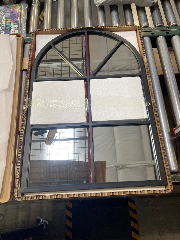 Photo 1 of Arched Window Wall Mirror, Black, 20" x 30"
