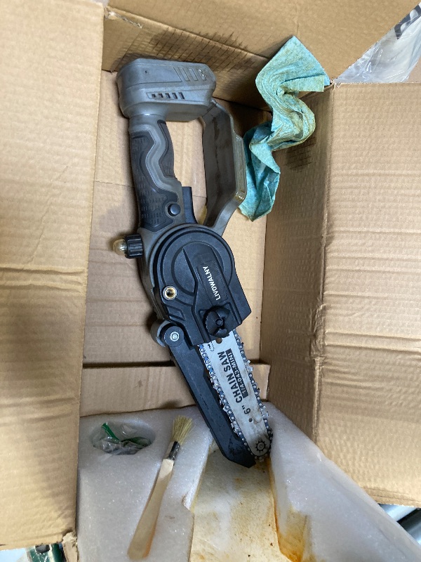 Photo 1 of Mini chainsaw fit Compatible with DeWalt 20V battery: 6" 8inch 2-in-1 cordless electric chain saw - small handheld pruning tool, Battery Powered for Wood Cutting, Tree Trimming (only tool)