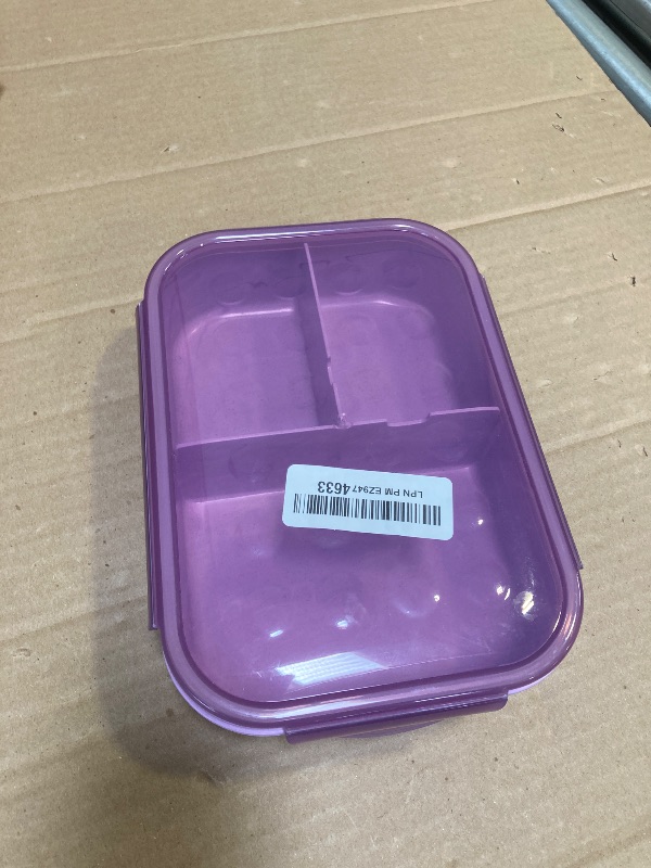 Photo 1 of MISS BIG Lunch Box Kids, Leak Proof Lunch Containers, Mom’s Choice No BPAs and No Chemical Dyes Bento Box for Kids,Microwave and Dishwasher Safe Lunch Box (Purple M)