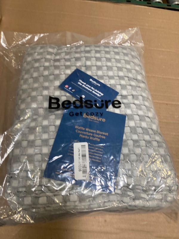 Photo 1 of Bedsure Cooling Cotton Waffle Twin XL Blanket - Lightweight Breathable Blanket of Rayon Derived from Bamboo for Hot Sleepers, Luxury Throws for Bed, Couch and Sofa, Grey, 66x90 Inches