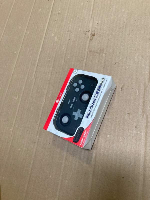 Photo 1 of IINE Retro Pocket Wireless Game Controller – Compact Gamepad with Hall Effect Joysticks, Customizable Buttons, 1000Hz Polling Rate – Compatible with PC, Switch, Mobile, Steam Deck, Tablet (Black)