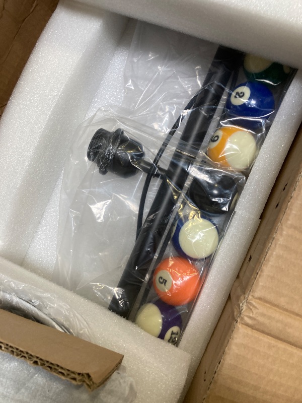 Photo 1 of 3-Light Billiard Pool Table Lights Hanging Over Pool Table, Black Matte Metal Shades with Billiard Ball Decor, for Billiards Room, Snooker Table, Kitchen Island
