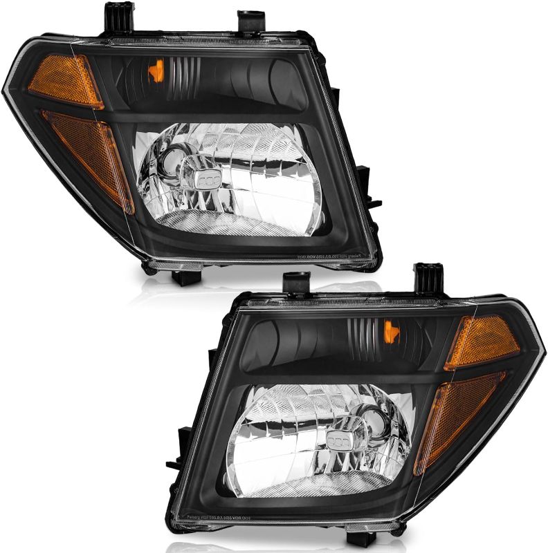 Photo 1 of Halogen Headlights for 2005-2008 Nissan Frontier / 2005-2007 Pathfinder Headlight Compatible with 2005 2006 2007 2008 Frontier Black Headlamp Replacement
