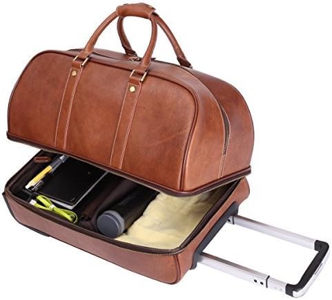 Photo 1 of Leathario Leather Luggage travel duffle bag weekend overnight bag rolling suitcase