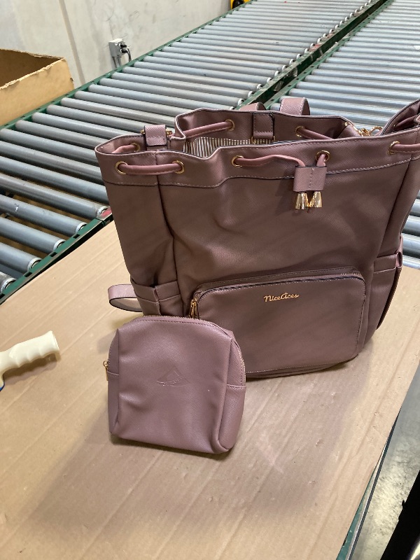 Photo 1 of niceaces- DARA Designer Tennis Bag, Made of Saffiano Vegan leather, Fits Tennis Racquets or Pickleball paddles in Interior Pockets, Comes with a Small Clutch bag, Spacious ShoulderBag/Backpack
