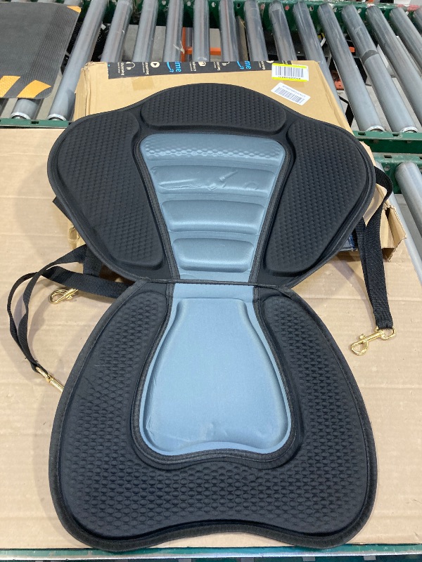 Photo 1 of Seat Deluxe Padded Fishing Boat Seat Deluxe Sit-On-Top Canoe Seat Cushioned - Comfortable Backrest Support Universal Sit with Adjustable Back Strap Detachable Storage Bag