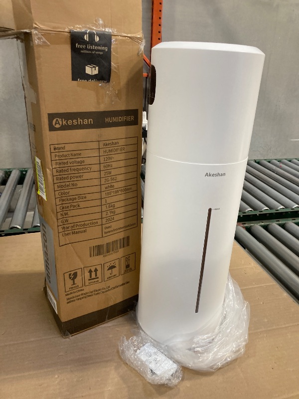 Photo 1 of Large Humidifiers for Bedroom, 9L/2.5Gal Ultrasonic Cool Mist, Easy Clean with 350ML/H Large Mist Speed, Quiet Tower, Suitable for Kids Room Plant Yoga (White)