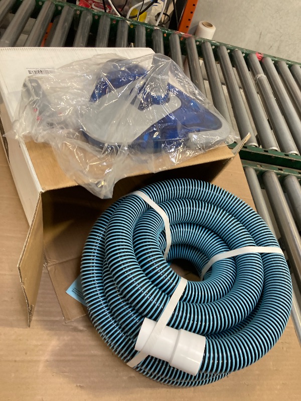 Photo 1 of POOLWHALE Professional 1-1/2-Inch x 24-Feet Swimming Pool Vacuum Hoses with Swivel Cuff and Triangular Weighted Flex Vacuum Head,Perfect for Above Ground and Small Inground Pools