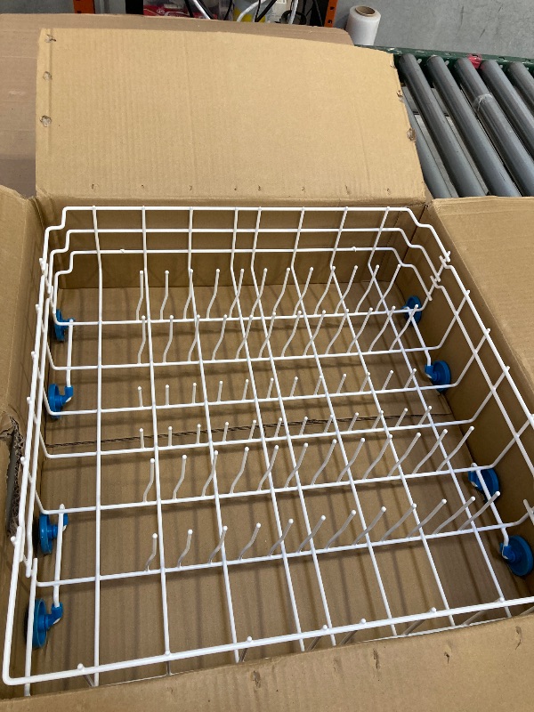 Photo 1 of UPGRADED 808602302 5304535768 Dishwasher Lower Rack Replacement Compatible with Frigidaire, Kenmore Dishwasher Bottom Rack with 154174501 Blue Wheels Replace 154432602 154432601 Dishwasher Rack Parts