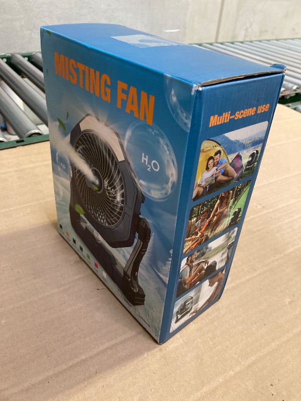 Photo 1 of Ausic Portable Misting Camping Fans, [Max 35H Runtime] Outdoor Cooling Fan for Patios, 8 Inch Battery Operated Rechargeable Fans, Water Spray Fan with LED Light, Travel Beach Camp Essential