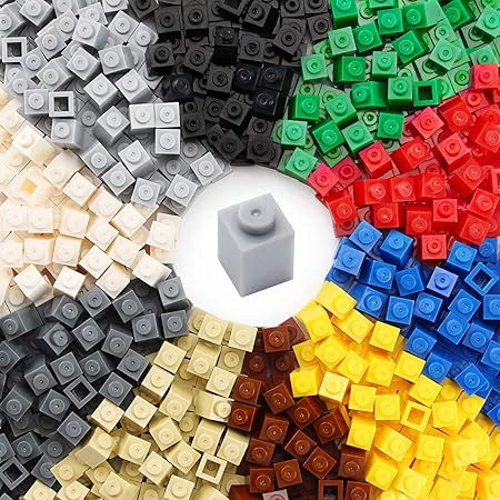 Photo 1 of Feleph 1x1 Bricks Bulk 600 Pieces Multicolored Classic Basic Parts Building Creative Play Set Blocks Toy Accessories Compatible with 3005 Major Brands (10 Mixed Color) …