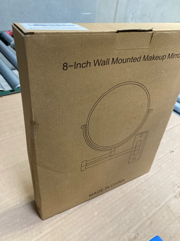 Photo 1 of Wall Mounted Makeup Mirror - 10x Magnification 8'' Two-Sided Swivel Extendable Bathroom Mirror Nickel Finish