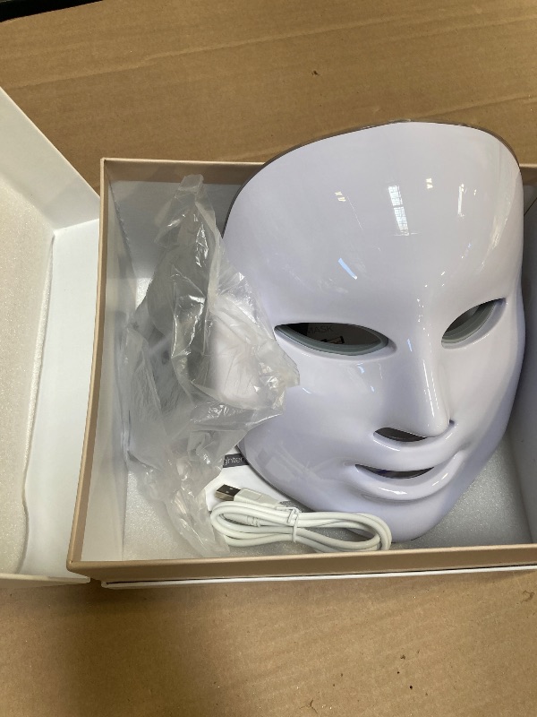Photo 1 of Red Light Therapy for Face, Led Face Mask Light Therapy, 7-1 Colors LED Facial Skin Care Mask, White