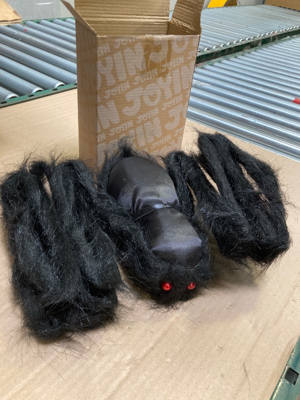 Photo 1 of JOYIN 6.5ft Halloween Spider Outdoor Decorations, Scary Giant Large Spider Props for Halloween Outside Decor, Indoor Party Supplies and Yard Lawn Decoration, Black