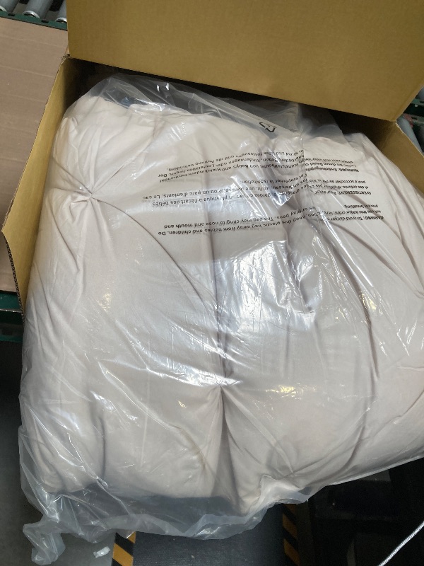 Photo 1 of CozyLux California King Beige Comforter Set Beige Cal King Bed Set 7 Pieces Cream Off White Pinch Pleat Cali King Bedding Set with Comforter, Sheets, Pillowcases & Shams