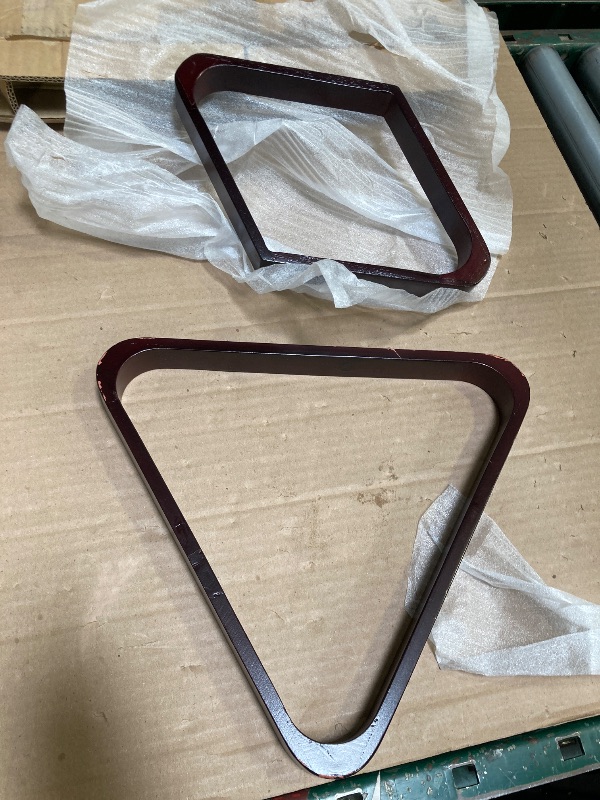 Photo 1 of GACCO BILLIARDS Pool Cue Rack Hold up to 8 Sticks & Billiard Accessories. Floor Stand Pool Cue Stick Holder Made of 100% Solid Hardwood.(Traditional Mahogany)