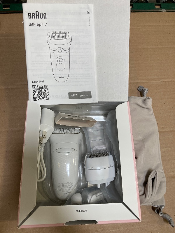 Photo 1 of Braun Silk-épil 7 Epilator, Wet and Dry, Wide Head, Includes Venus Intimate Razor, Shaver Head and Trimmer Comb, SE7-141
