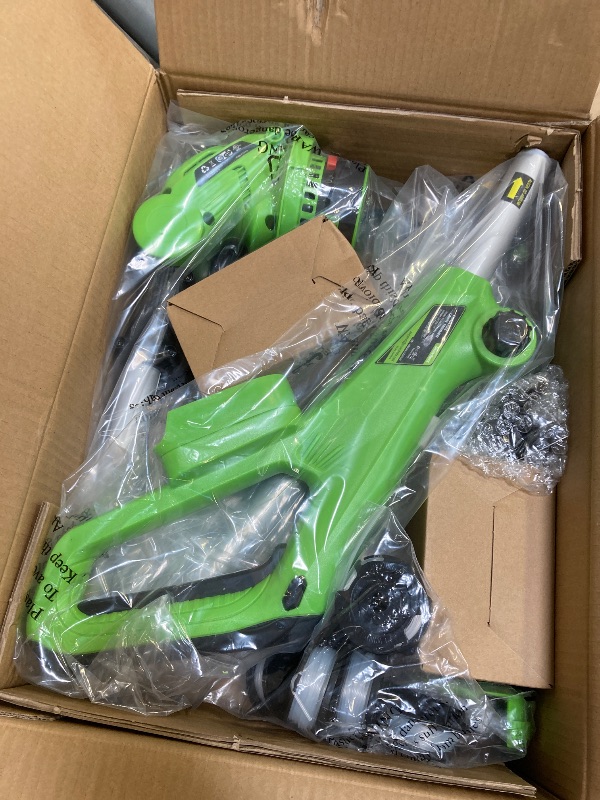 Photo 1 of 20V 12" Cordless String Trimmer With 2 X 4.0ah Battery and Charger, Electric Grass Trimmer Battery Powered Eater String, Edger Lawn Tool Grass Cutter With 8pcs Line, Lawn Mover For Yard, Garden, Green