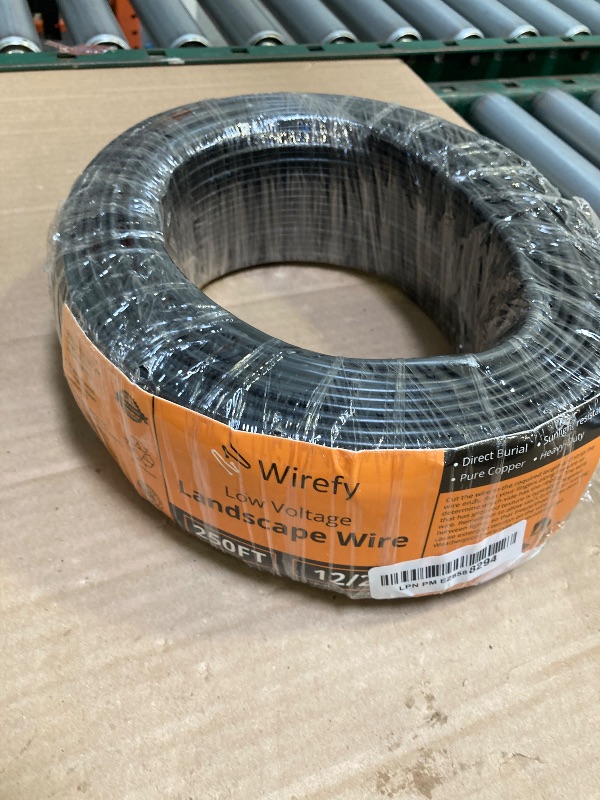 Photo 1 of Wirefy 12/2 Low Voltage Landscape Lighting Copper Wire - Outdoor Direct Burial - 12-Gauge 2-Conductor 250 Feet