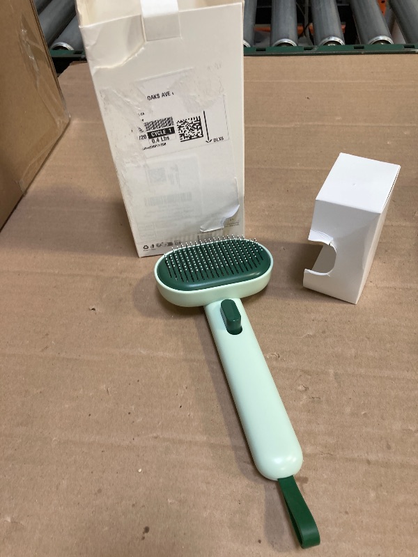 Photo 1 of Aumuca Cat Brush for Shedding, Cat Brushes for Indoor Cats, Horses Grooming Deshedding Brush for Dog Kitten Horse Massage Removes Loose Fur, Forest Green
