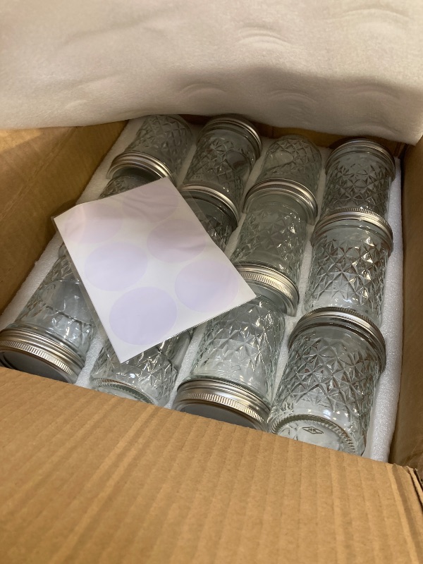Photo 1 of SKOCHE Mason Jars 8 oz 24 Pack Half Pint Canning Jars with Regular Airtight Lids and Bands, Small 8oz Glass Jars with Lids, Ideal for Fermenting, Pickling, DIY Decors, Fruit Preserves, Jam, Jelly
