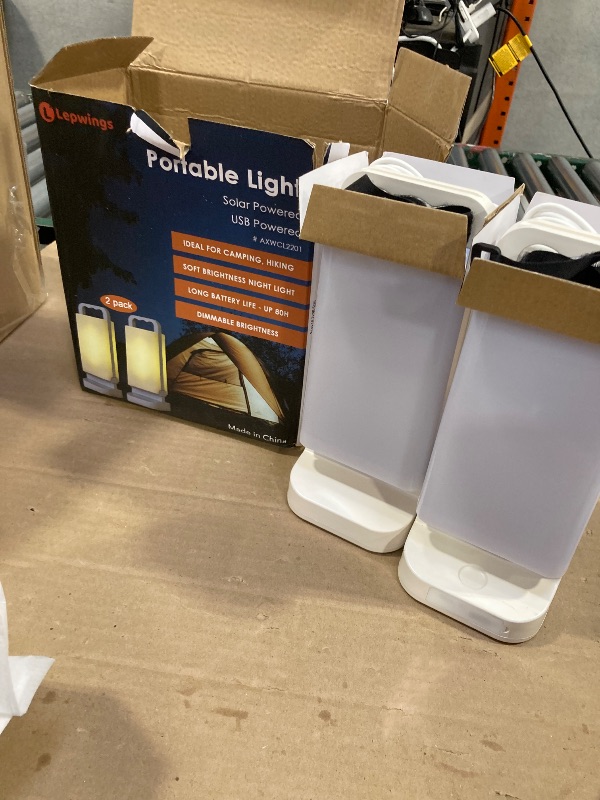 Photo 1 of Lepwings Camping Lantern, Solar Lanterns, Rechargeable Emergency Light Dimmable Camping Essential with USB Charging – Lanterns for Power Outages Hurricane, Hiking, Fish, and Home - 2 Pack