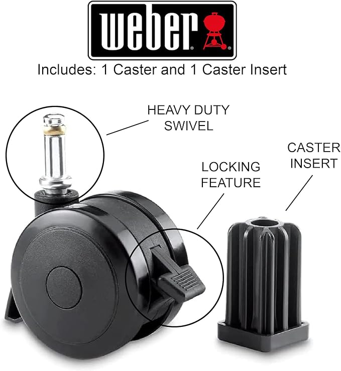 Photo 1 of 70360 Locking Caster w/Insert for Weber Genesis 300 Grill Parts Genesis E310 E320 S330, for Weber BBQ Wheel Replacement Grill Spirit 310 Parts Spirit E210 E310 for Weber Summit Grill Parts (2007-2011)