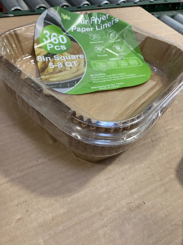 Photo 1 of 360 Pcs 8” Square Unbleached Heavy Duty Air Fryer Paper Liners Disposable, Non-Stick & Non-Leak Parchment Paper Liners for Airfryer Basket, Deep Fryer Parts & Accessories