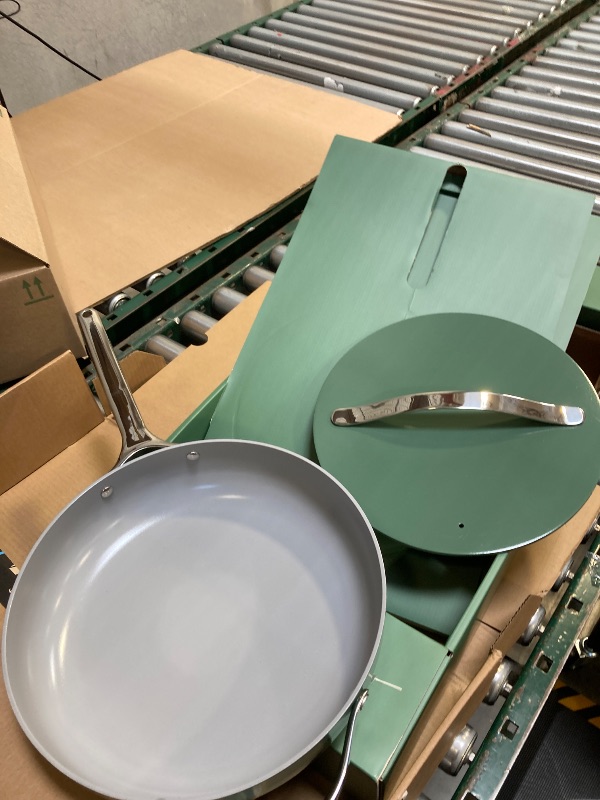 Photo 1 of Caraway Nonstick Ceramic Sauté Pan with Lid (4.5 qt, 11.8") - Non Toxic, PTFE & PFOA Free - Oven Safe & Compatible with All Stovetops (Gas, Electric & Induction) - Sage