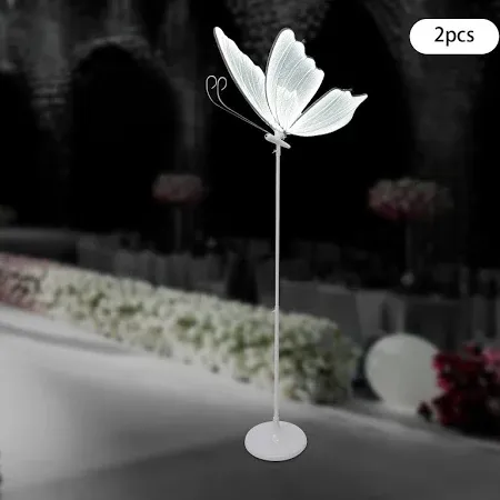 Photo 1 of 1PC Wedding Butterfly Floor Lamp Romantic Glowing LED Butterfly Ambient Light Wedding Decoration Creative Hanging Floor Props