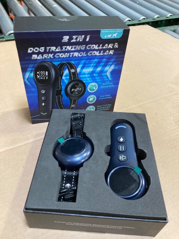 Photo 1 of 2-in-1 Dog Shock Collar & Dog Bark Collar - Smart Anti Barking Dog Training Collar with 5 Adjustable Sensitivity & 3300FT Remote for All Breeds IP67 Waterproof E-Collar