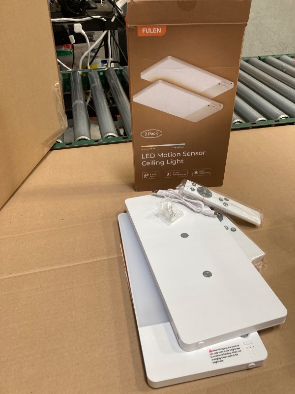 Photo 1 of FULEN 2 Pack Rechargeable Motion Sensor Ceiling Light Upgraded, Cordless Closet Light with 12000mAh Battery, LED Shower Light for Bathroom,Pantry,Porch,Garage,3000K/4500K/6000K, Remote Control