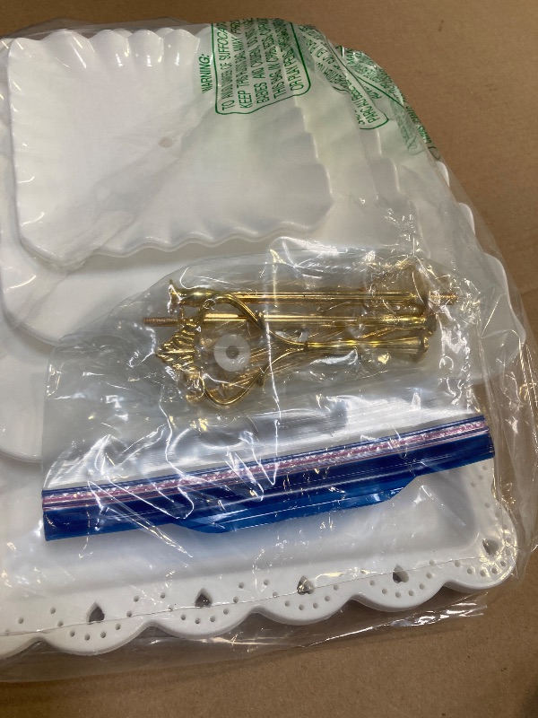 Photo 1 of 5 Pcs Cupcake Stand Set-Dessert Table Display Set with 2xlarge 3-Tier Cupcake Stands + 3X Appetizer Trays Perfect (Wave)