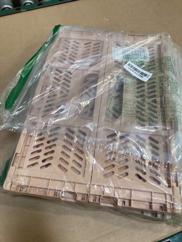 Photo 1 of 3 Sprouts Recycled Plastic Collapsible Crate - Stackable Folding Storage Crate for Organization for Adults & Kids - Foldable Plastic Crate - Large - Sand