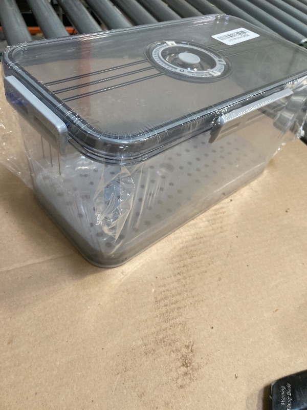 Photo 1 of Gifhomfix Bread Box Bread Boxes for Kitchen Counter Airtight, Time Recording Bread Storage Container with Lid, Bread Keeper for Homemade Bread, Toast, Bagel, Donut and Cookies, Grey