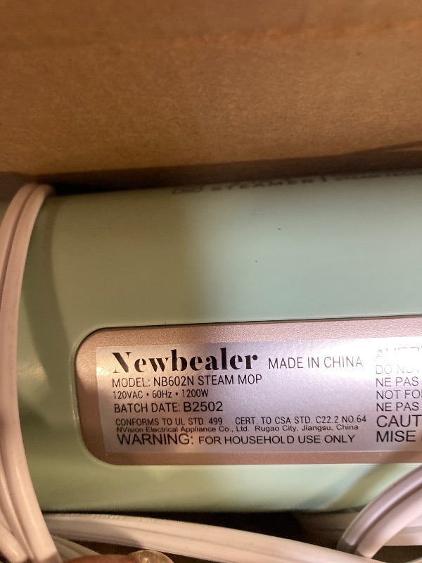 Photo 1 of Newbealer Steam Mop & Detachable Handheld Cleaner, 250ml 1200W Powerful Floor Steamer, 3 Adjustable Levels for Carpet Laminate Hardwood Grout, Carpet Glider, 7 Multi-purpose Accessories & 2 Pads